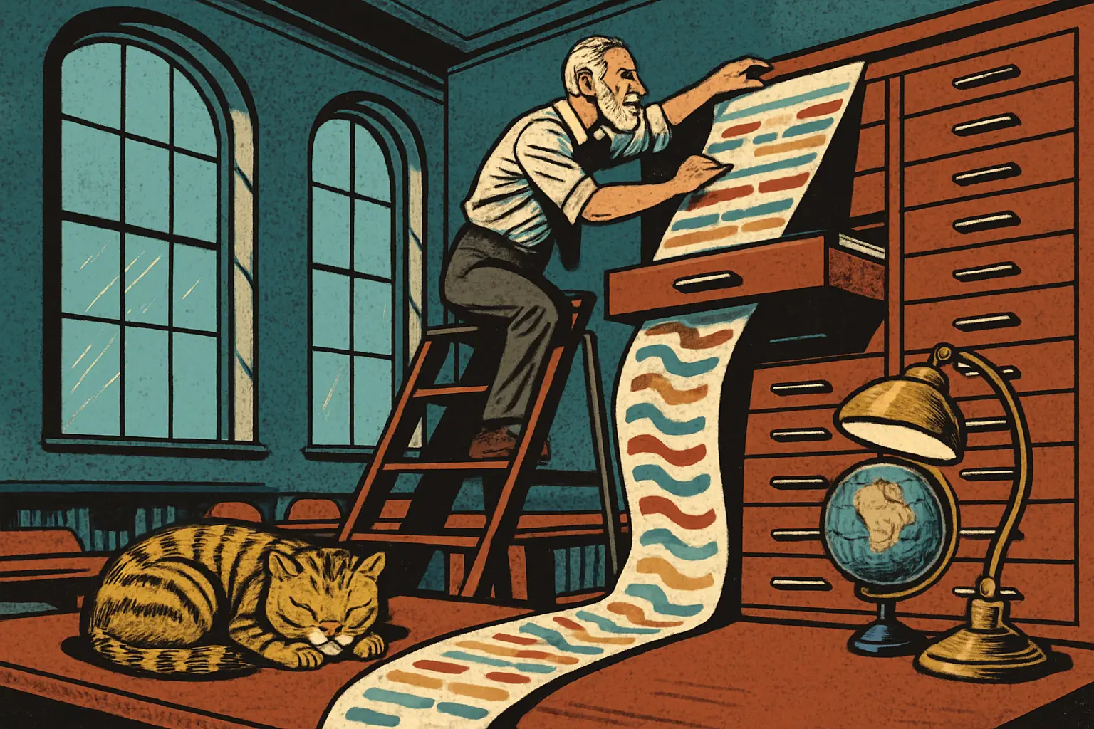 Cover illustration for AlphaGenome Atlas Maps All 9 Billion Human DNA Variants