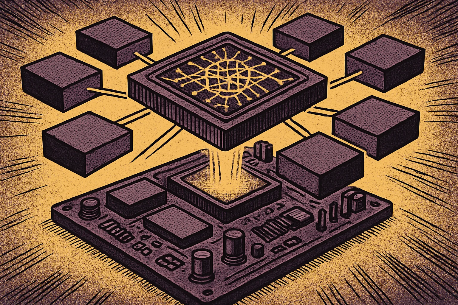 Cover illustration for Amlogic A311Y3: Octa-Core Edge AI SoC with an 8 TOPS NPU