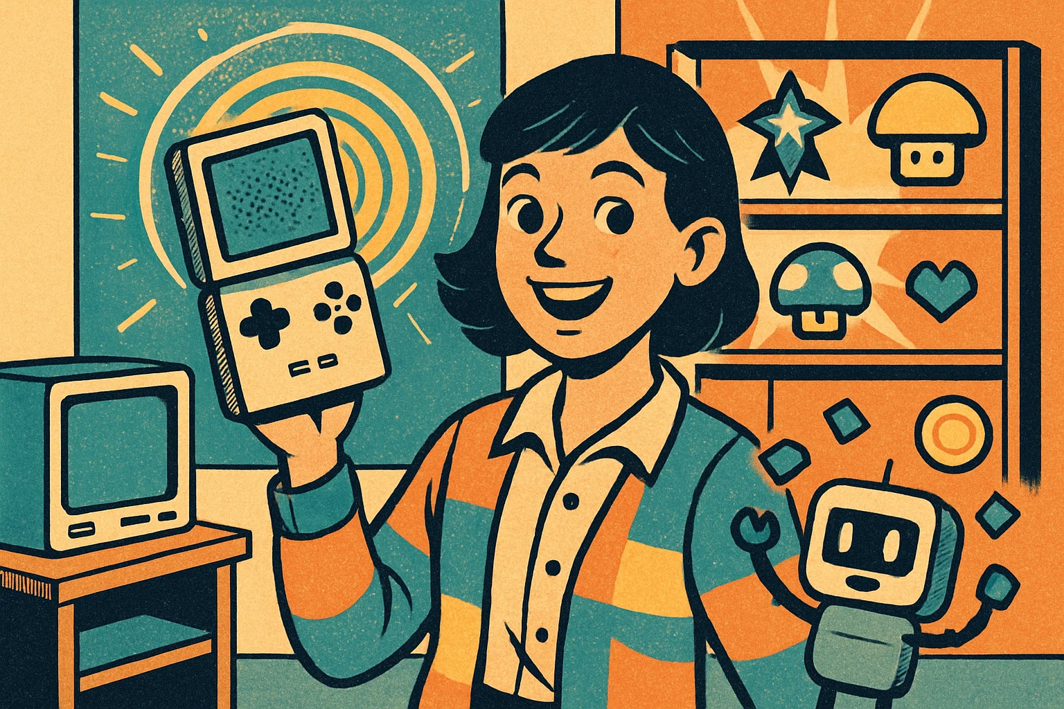 Cover illustration for Anbernic RG Rotate Launches — A Retro Gaming Handheld With a 720x720 Flip-Out Display for Just $88