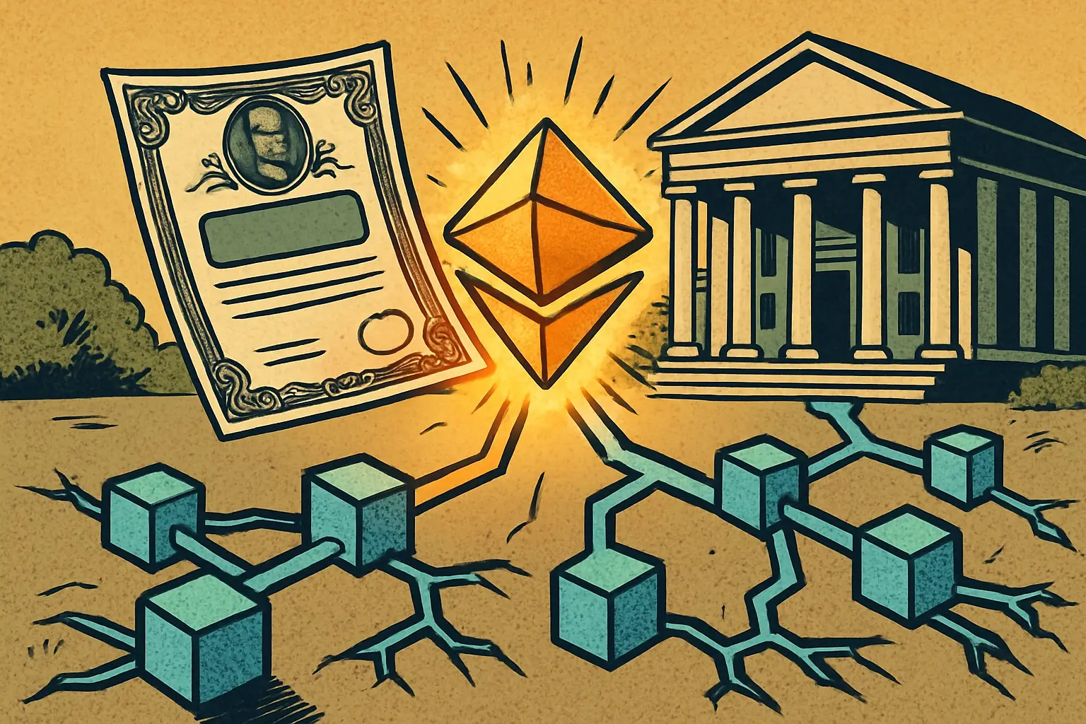 Cover illustration for Baillie Gifford's BAGEY Bond Fund Expands to Ethereum