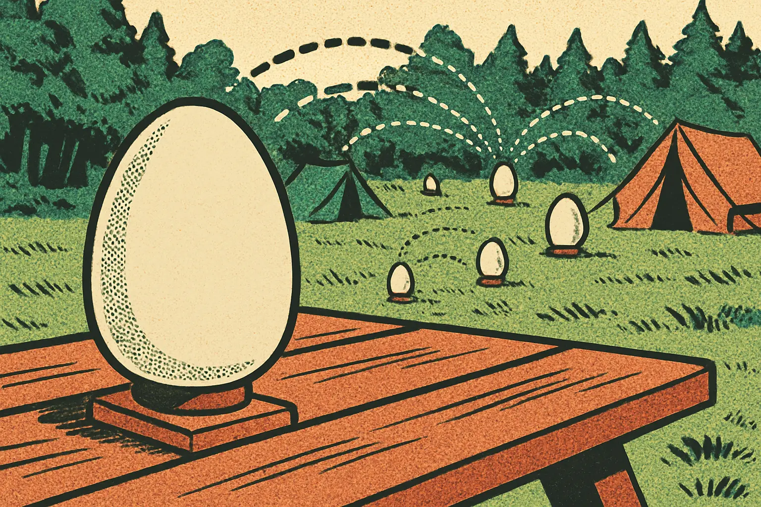 Cover illustration for BornHack's Cyber Aegg Badge Runs LoRa Mesh Networking