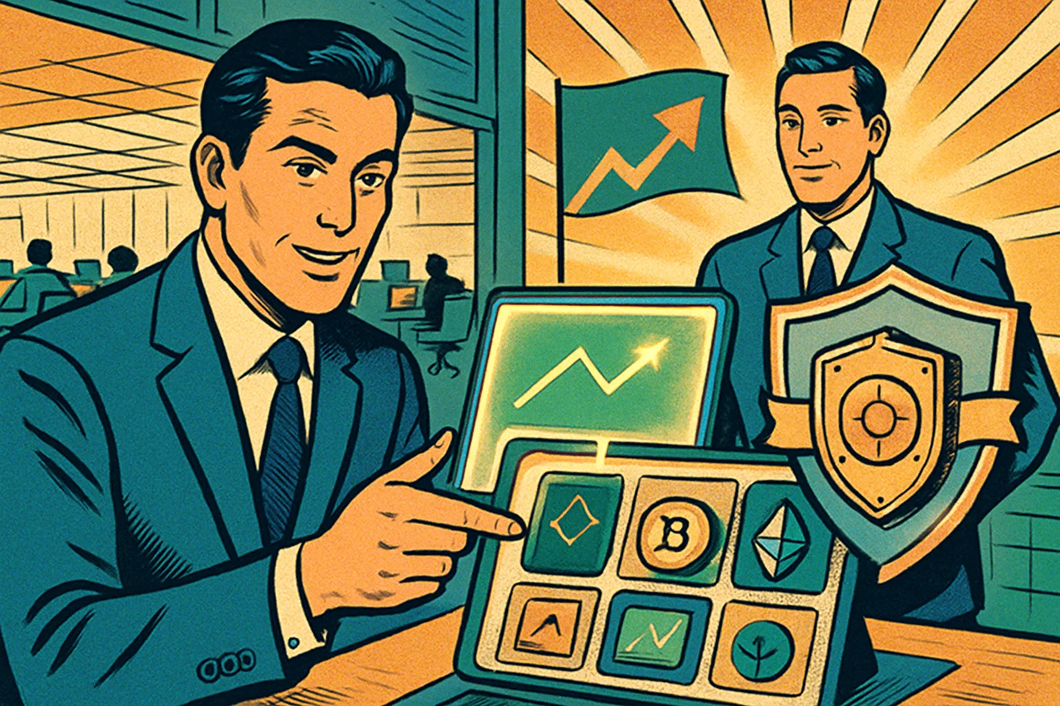 Cover illustration for Charles Schwab Goes Live With Spot Bitcoin and Ethereum Trading for Retail — 75 Basis Points and Paxos Sub-Custody