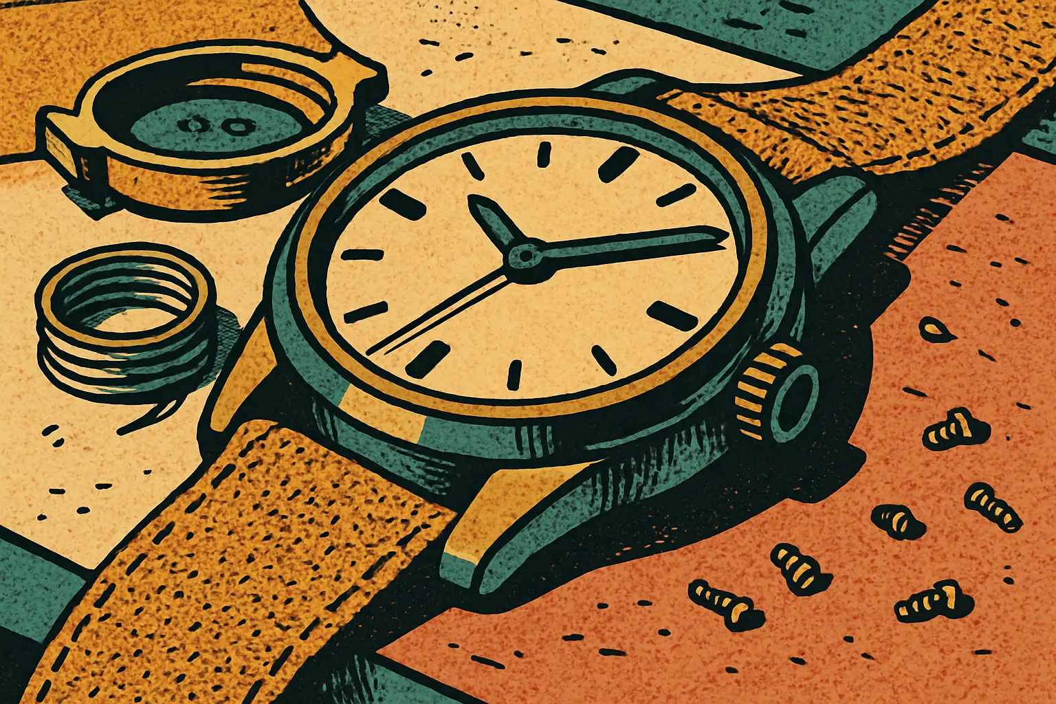 Cover illustration for ChronoWatch X2040 Is a DIY RP2040 Round-Screen Watch