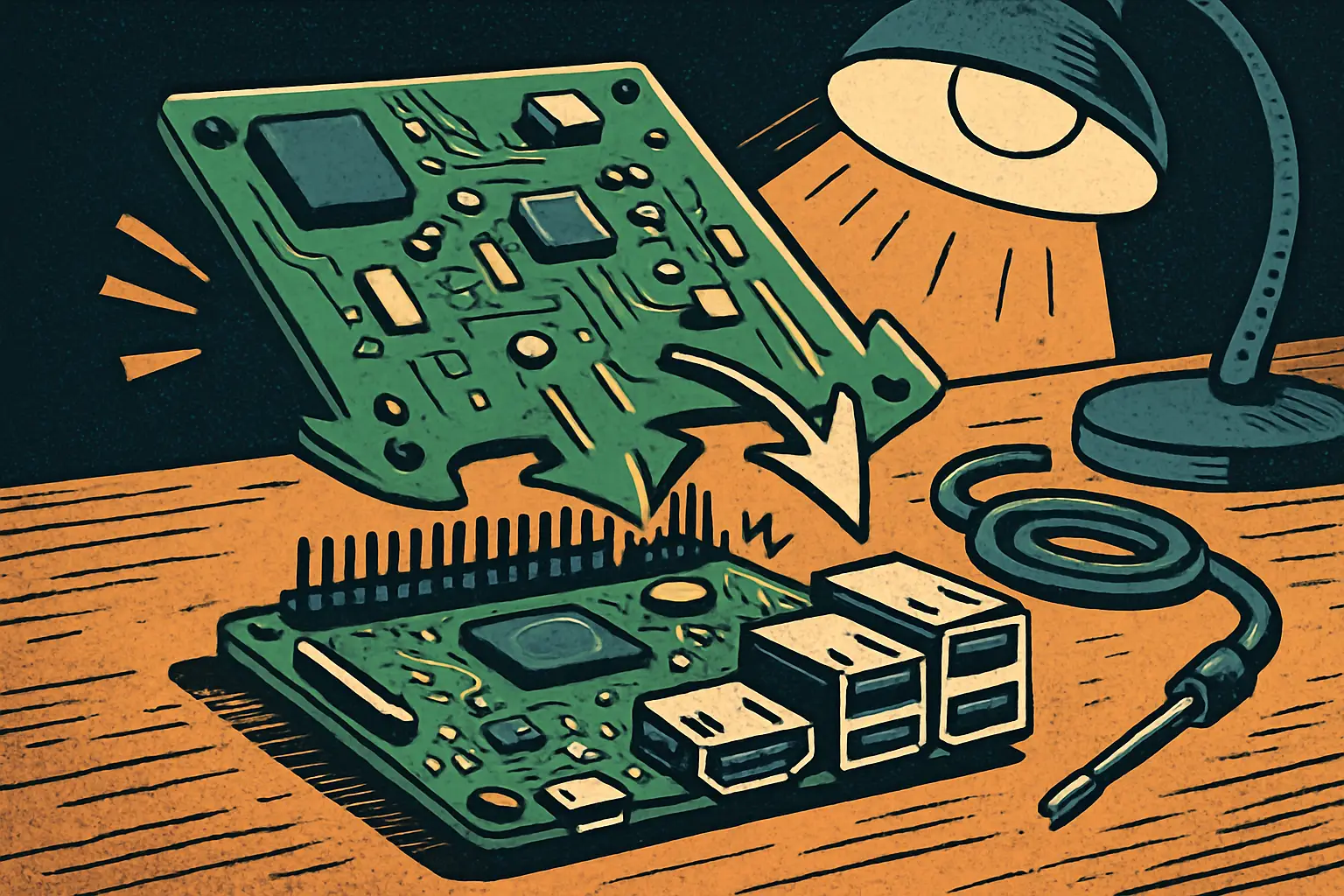 Cover illustration for CirkitScape Top HAT Combines Four Pi Add-Ons in One