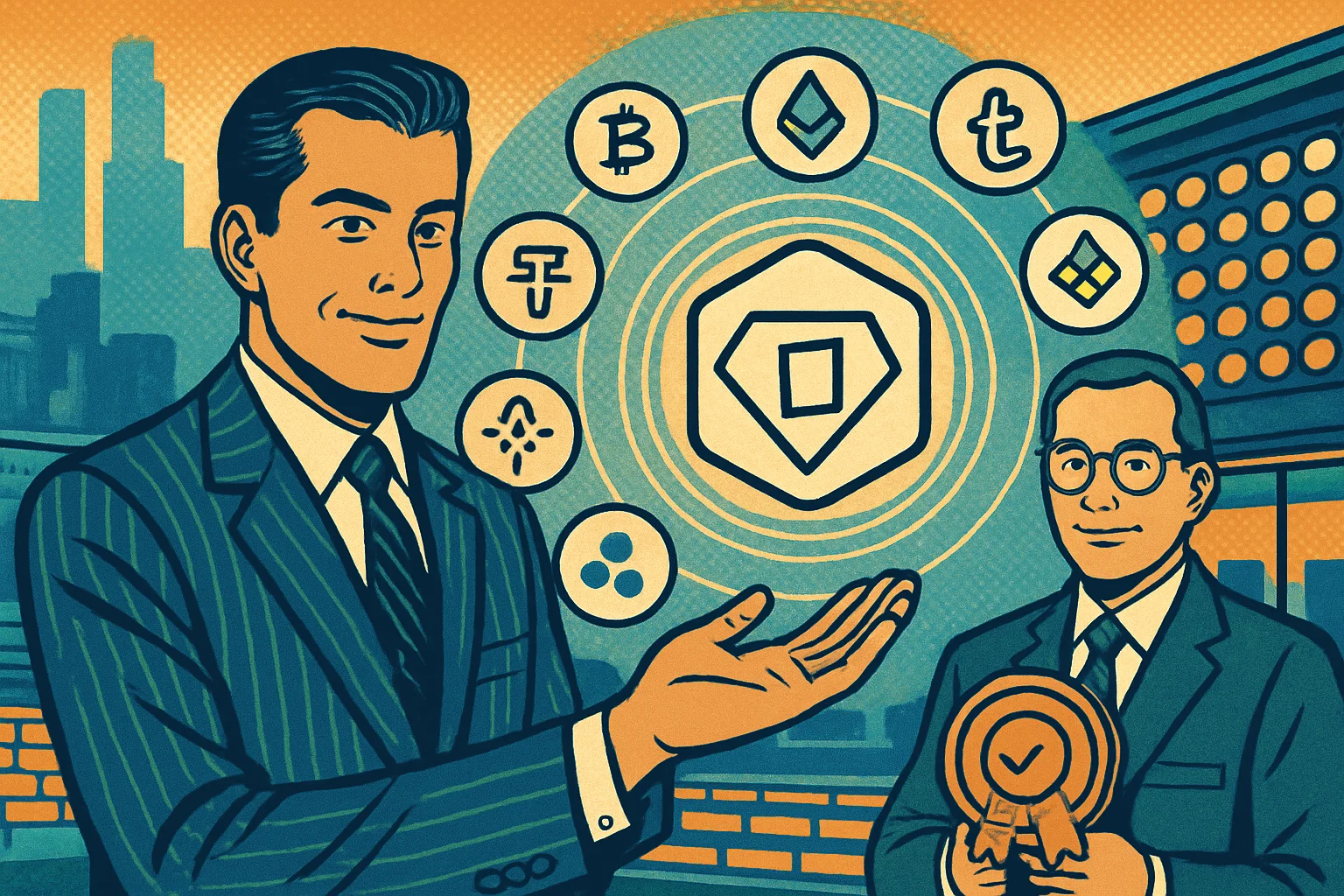 Cover illustration for CME and Nasdaq Plan Crypto Index Futures Launch — Seven Cryptocurrencies Wrapped Into One Regulated Wall Street Product