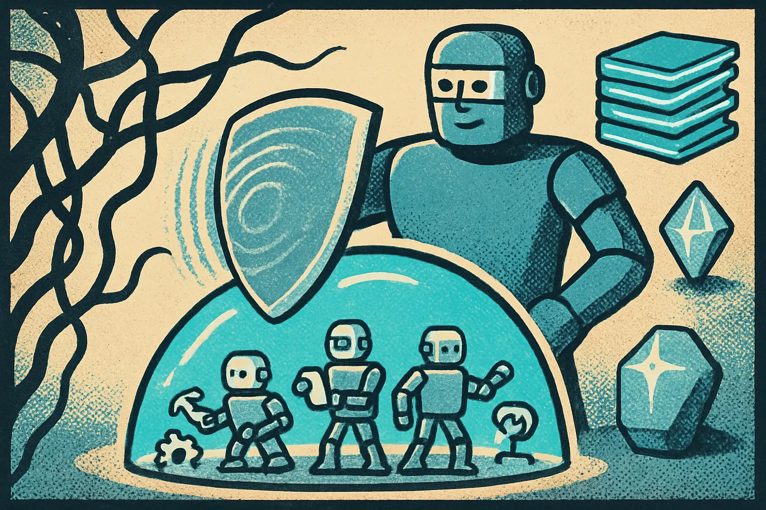 Cover illustration for AgentMon 3 Gives AI Agents Self-Refining Guardrails