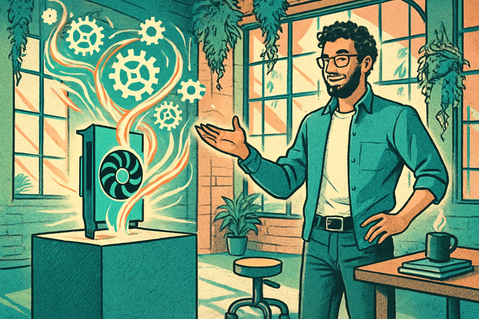Cover illustration for Cohere's North Mini Code Runs an Open Coding Agent on One GPU