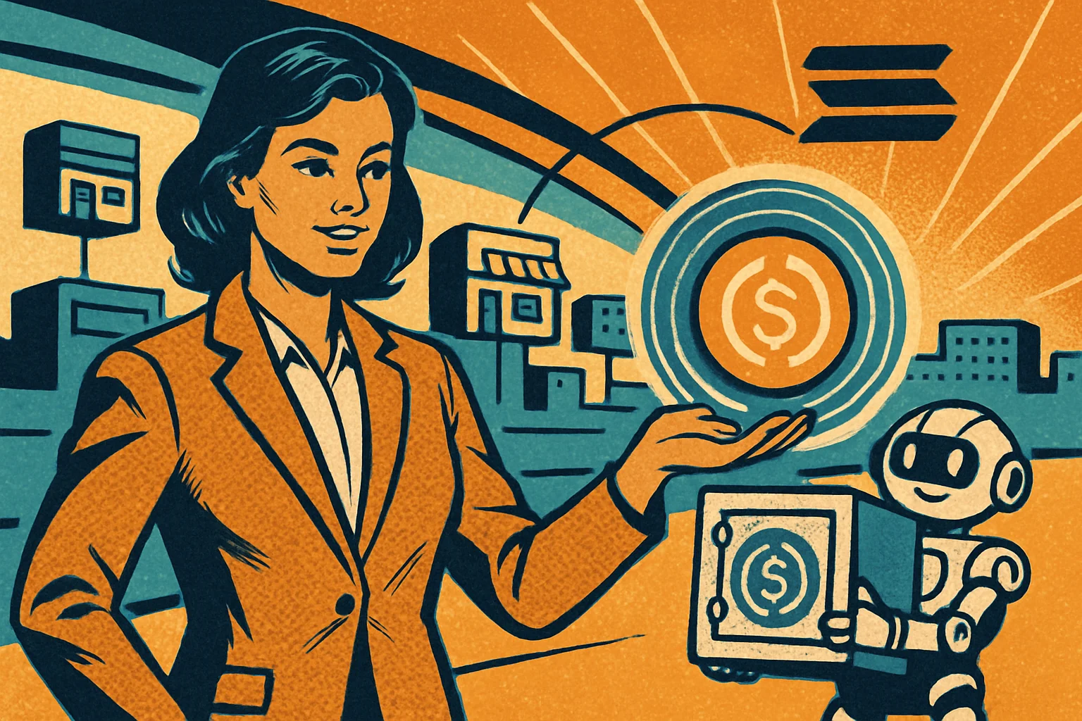 Cover illustration for Coinbase and Flipcash Launch USDF on Solana — A USDC-Backed White-Label Stablecoin for Branded Digital Currencies