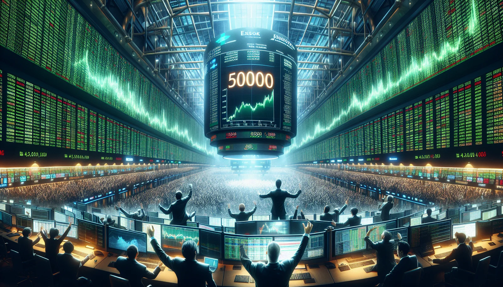 Cover illustration for The Dow Just Crossed 50,000 — And It Got There Faster Than Anyone Expected