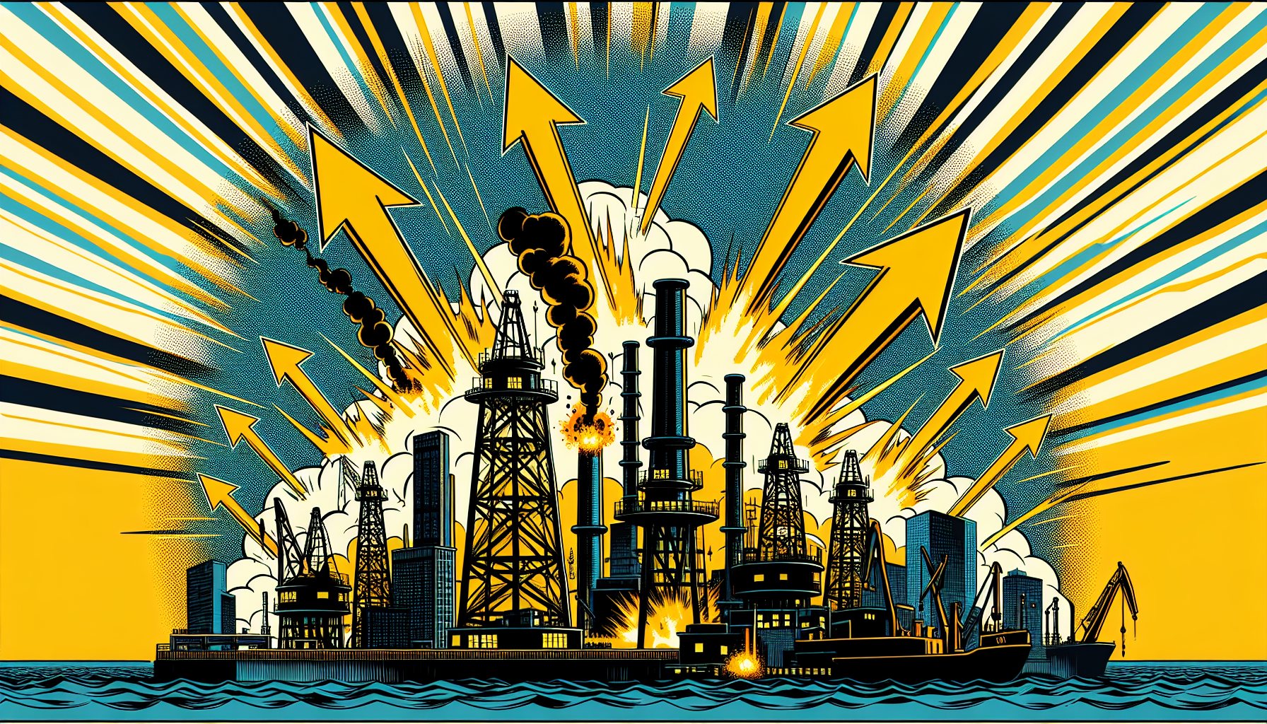 Cover illustration for Energy and Materials Stocks Surge as Oil Crosses $100 — CF Industries, Dow Inc, and Mosaic Lead the Rally