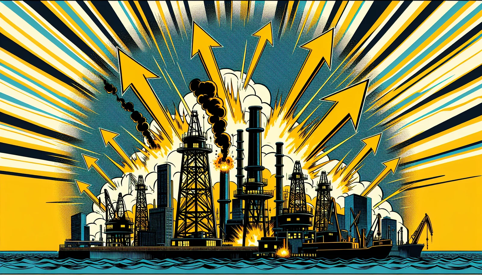 Cover illustration for Energy and Materials Stocks Surge as Oil Crosses $100 — CF Industries, Dow Inc, and Mosaic Lead the Rally
