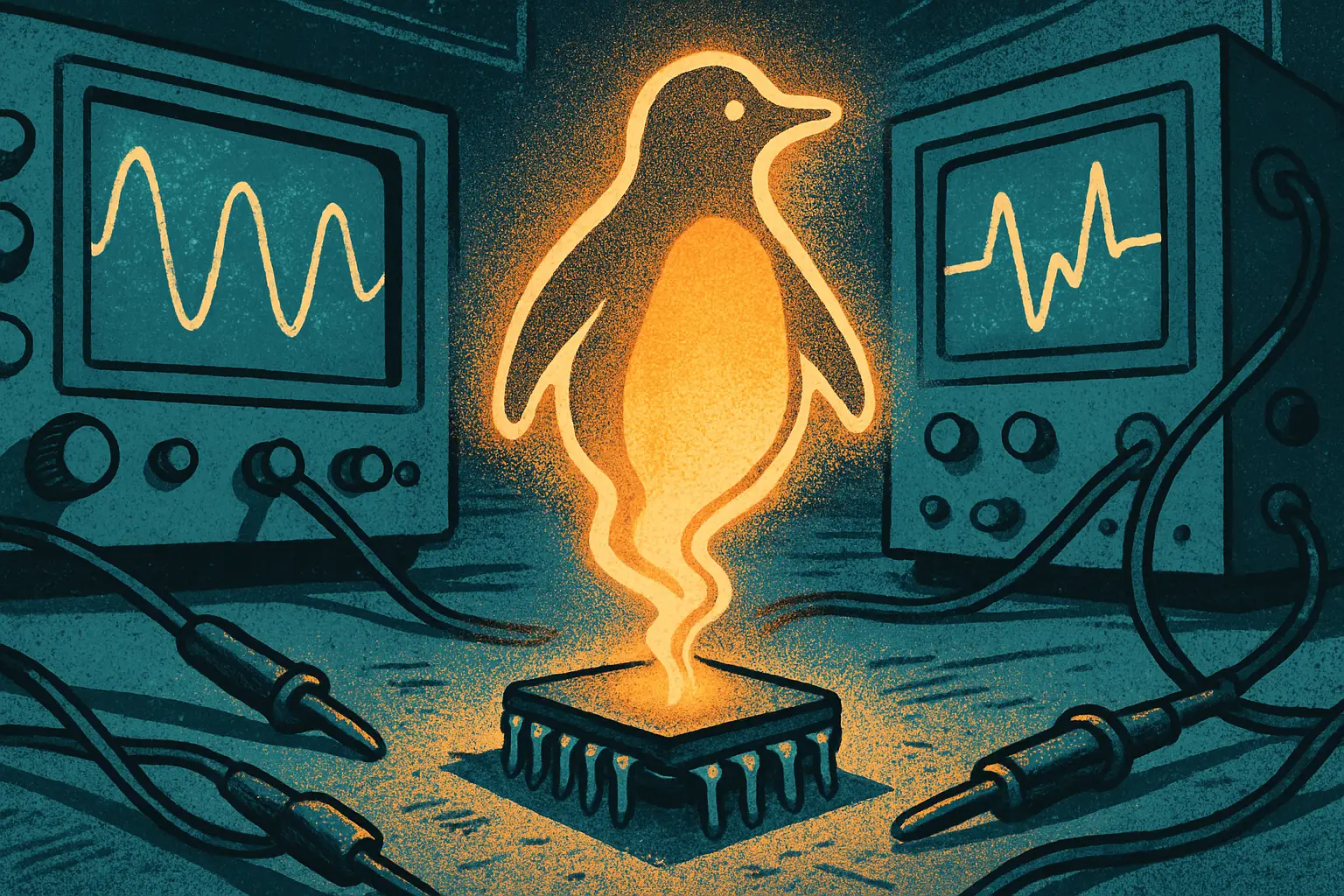 Cover illustration for ESP32-S31 Linux BSP Boots Real Linux on 16MB PSRAM