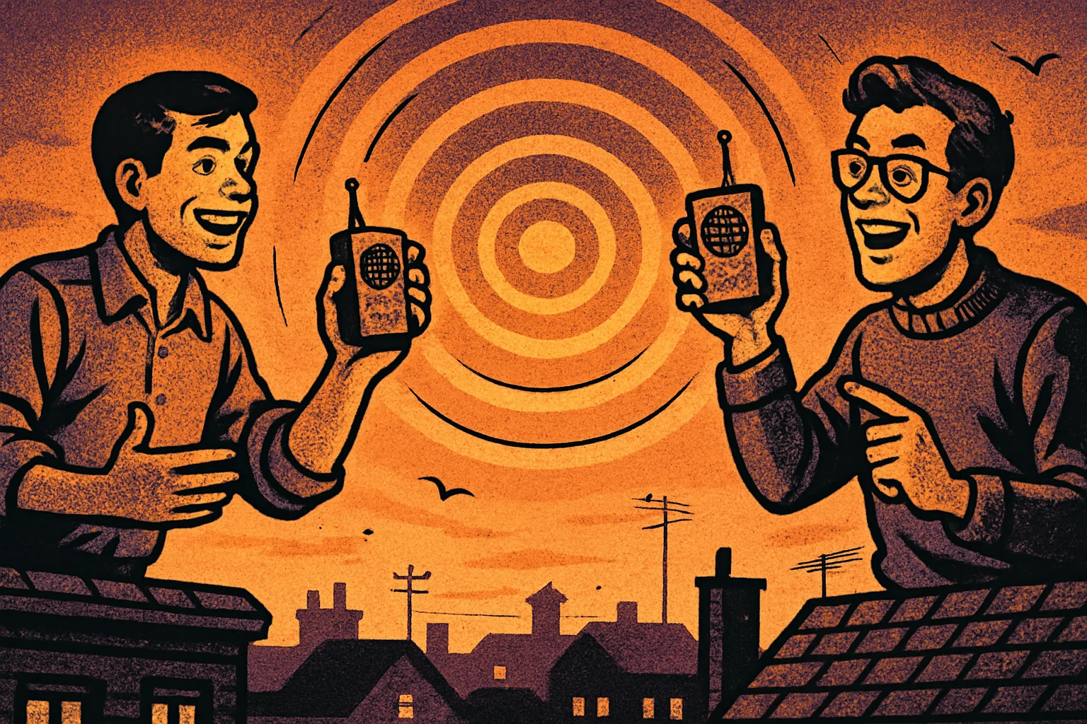 Cover illustration for ESP32 Walkie-Talkie: G.722 HD Voice Rides ESP-NOW Packets