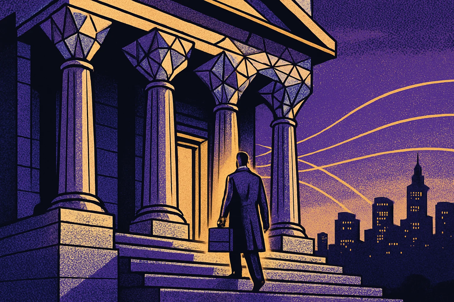 Cover illustration for Ethereum Institutional: A Fee-Free Front Door for Bank On-Chain Adoption