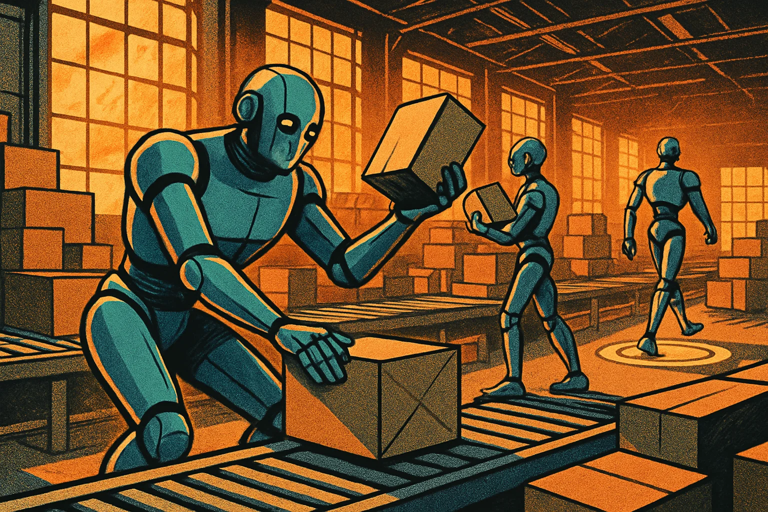 Cover illustration for Figure 03 Humanoid Robot Sorts 249,560 Packages in a 200-Hour Run