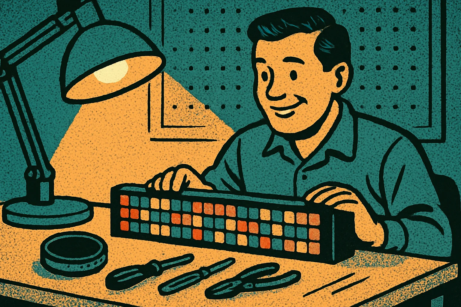 Cover illustration for Flipper BUSY Bar: An Open-Source Productivity Display for Makers