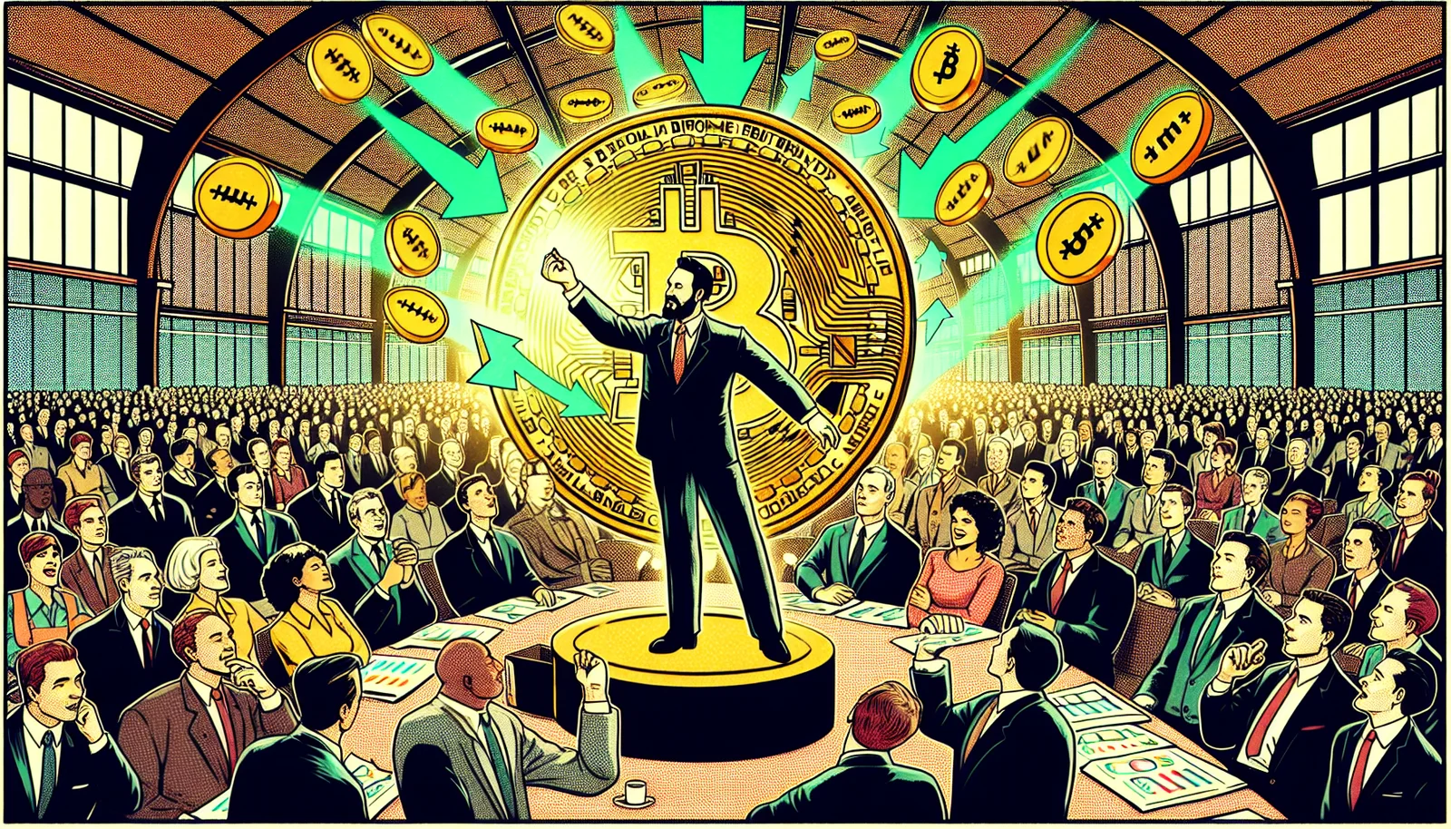 Cover illustration for Goldman Sachs Files for a Bitcoin Income ETF, Betting on BTC Volatility