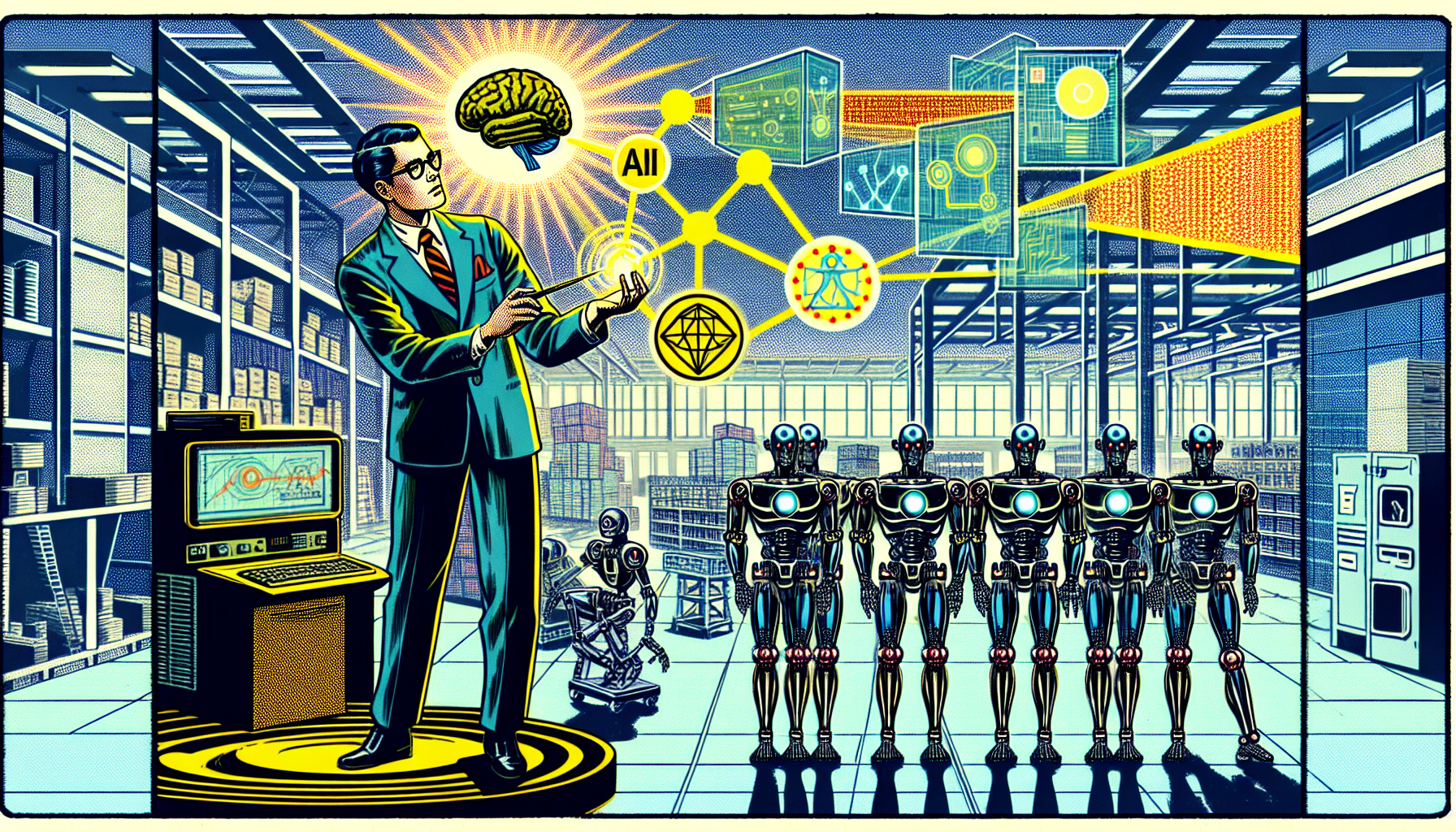 Cover illustration for Google DeepMind Partners With Agile Robots to Bring Gemini AI to Commercial Humanoids