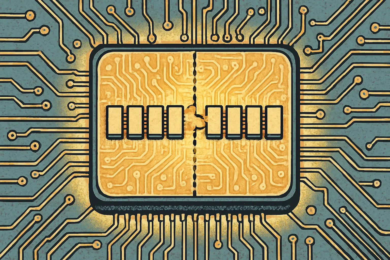 Cover illustration for IBM Dual-Architecture Chip Runs Arm and Z on One Core