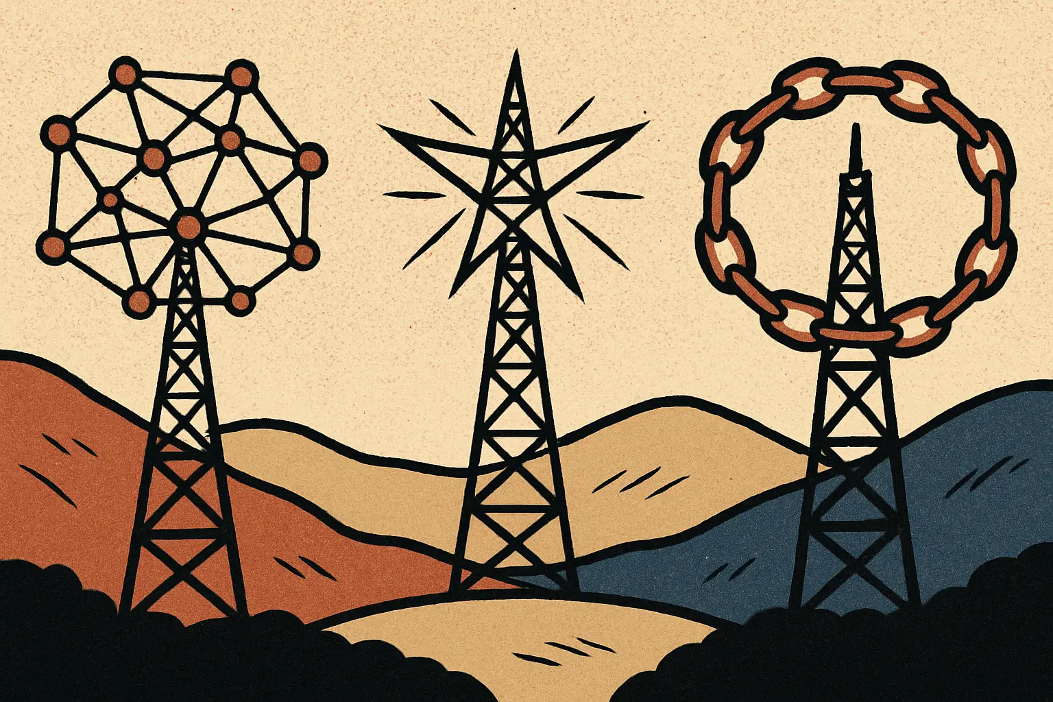 Cover illustration for Meshtastic vs MeshCore vs LoRaWAN Explained for 2026