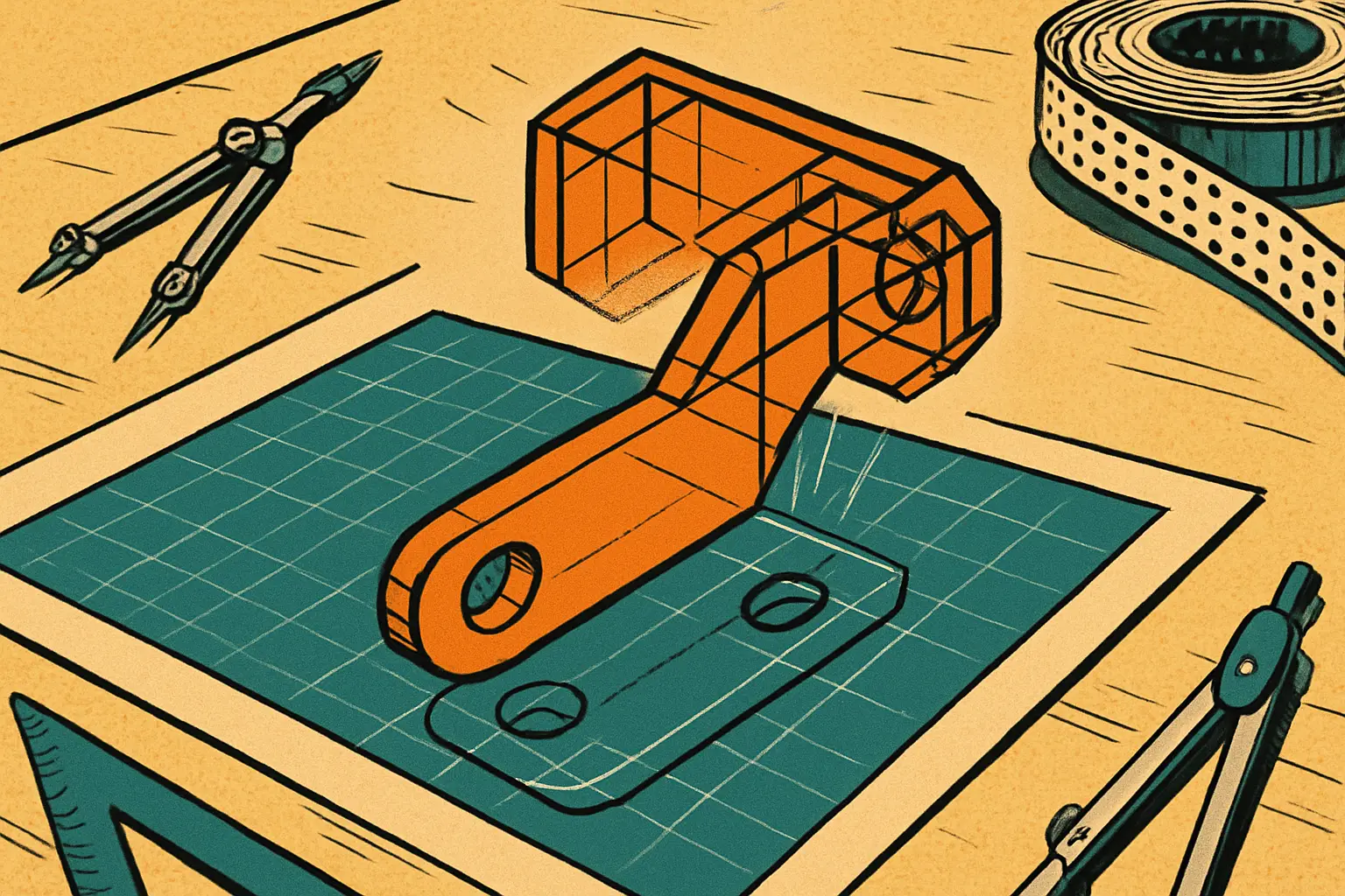 Cover illustration for MIT's GIFT Turns 2D Designs Into CAD at 20% Compute