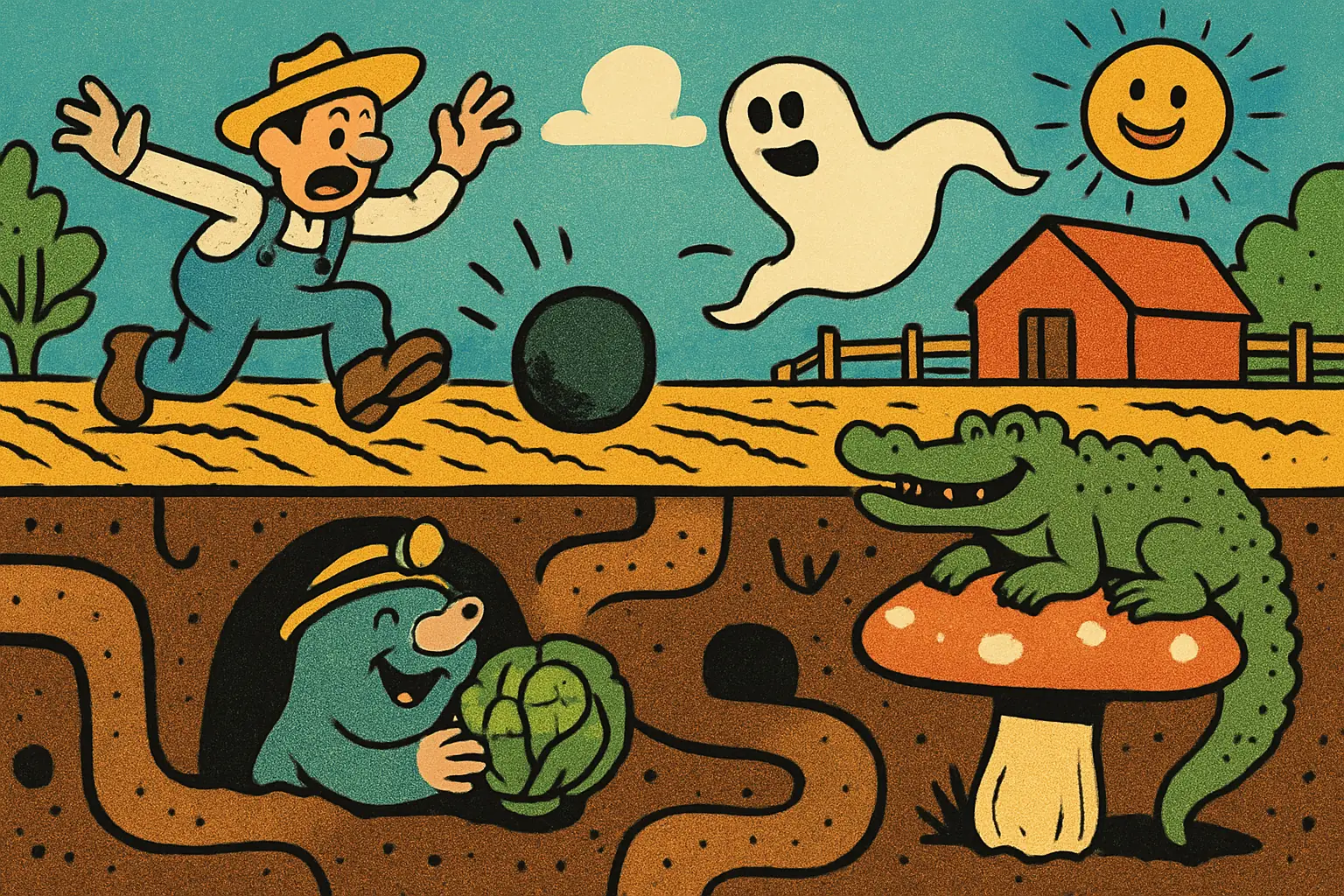 Cover illustration for Mole Mania on Switch Online: 3 Game Boy Classics Land Oct 27