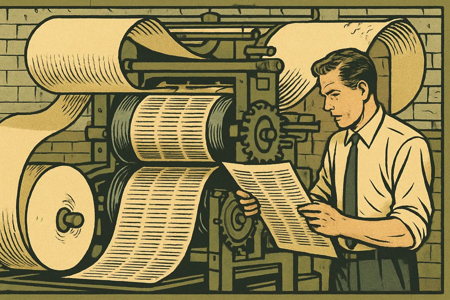 Cover illustration for Newsroom AI Workflows That Give Reporters Time Back