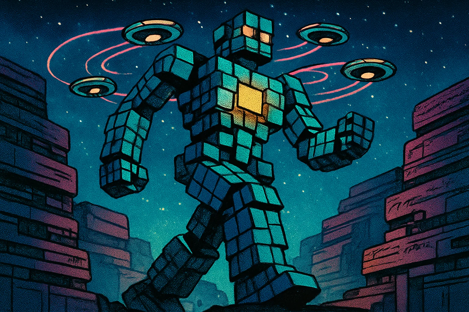 Cover illustration for NVIDIA Nemotron 3 Ultra: A 550B Open Model Built for Long-Running AI Agents