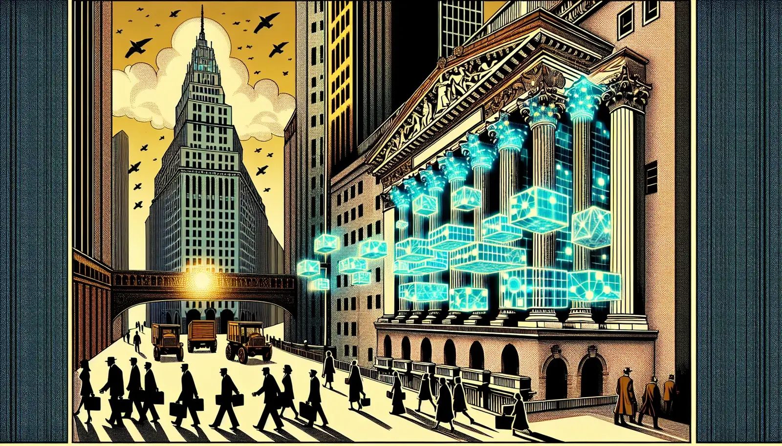 Cover illustration for NYSE and Blockchain.com Plan 24/7 Tokenized Stock Trading