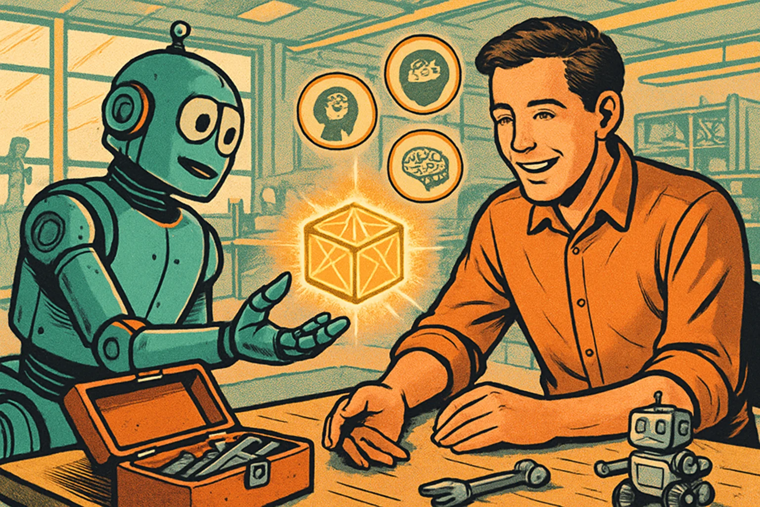 Cover illustration for Open-Source Robotics Leaps Forward: NVIDIA and Hugging Face Join LeRobot