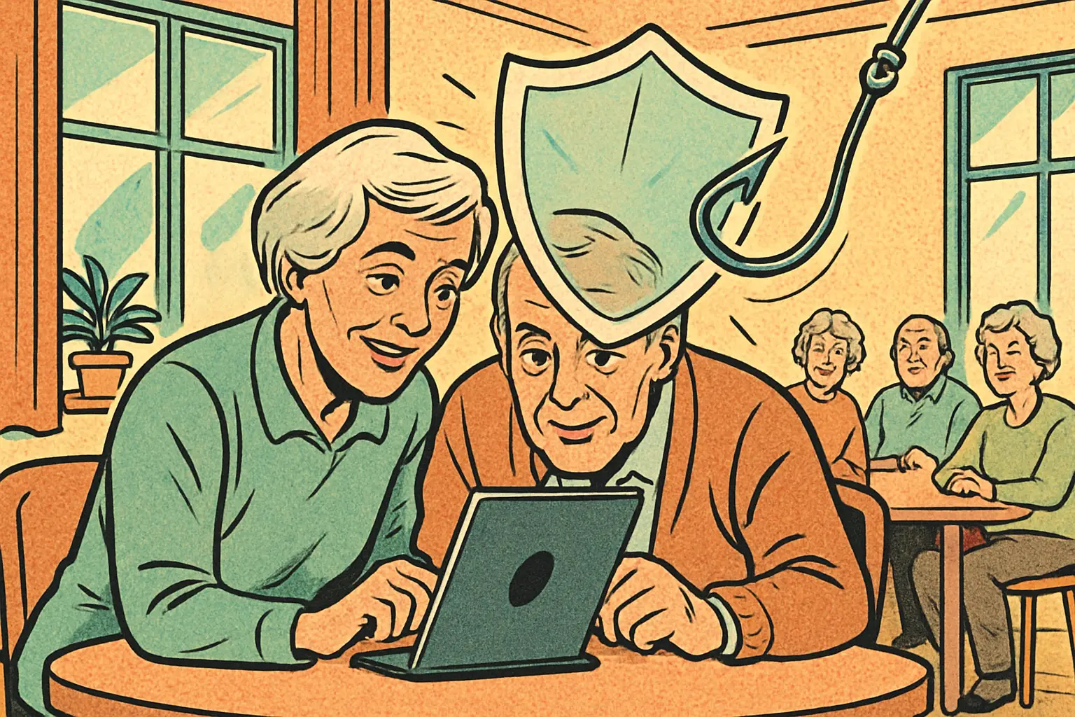 Cover illustration for OpenAI and AARP Help Older Adults Spot Online Scams