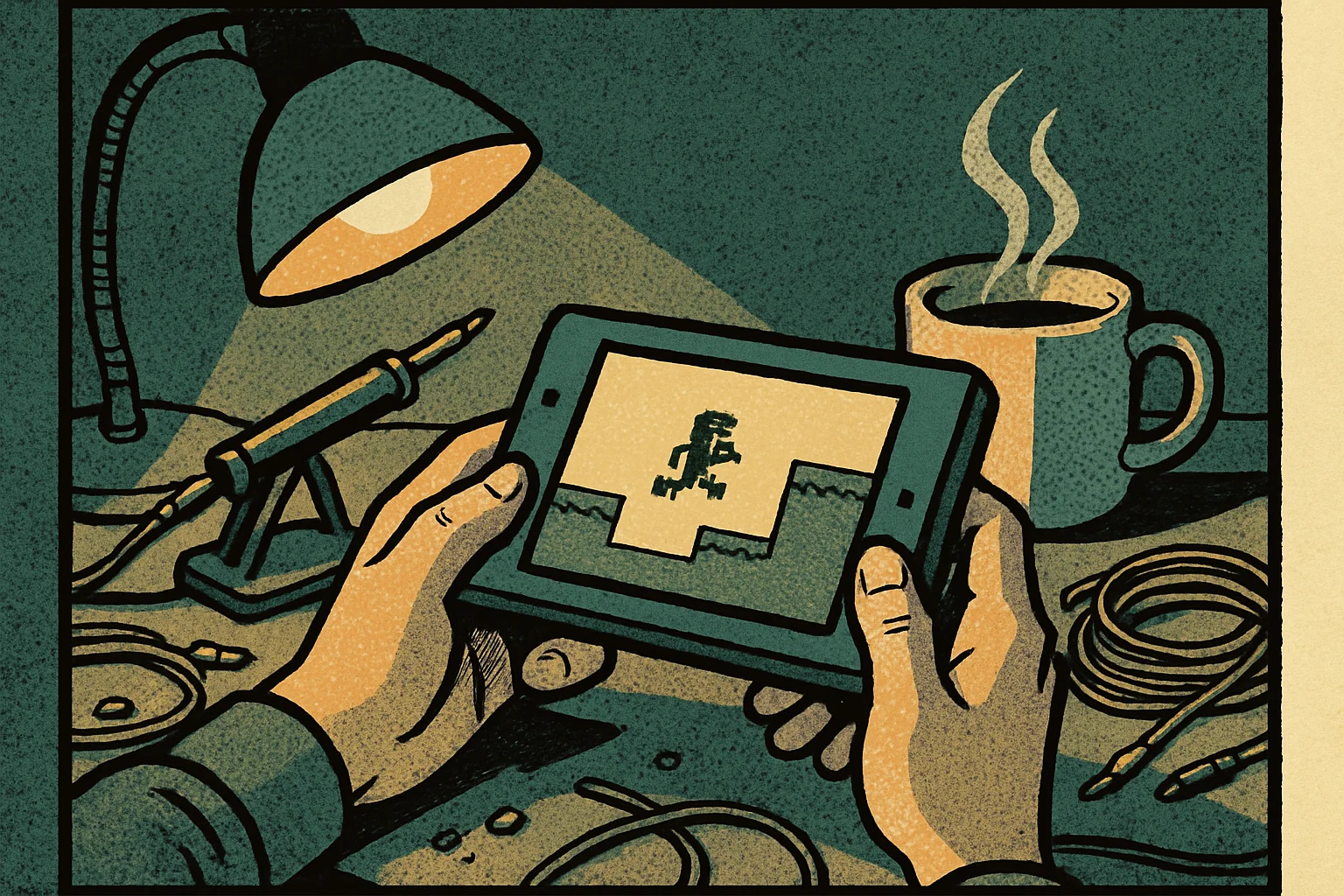 Cover illustration for PaperBoy Runs a Game Boy Emulator at 60 FPS on E Ink
