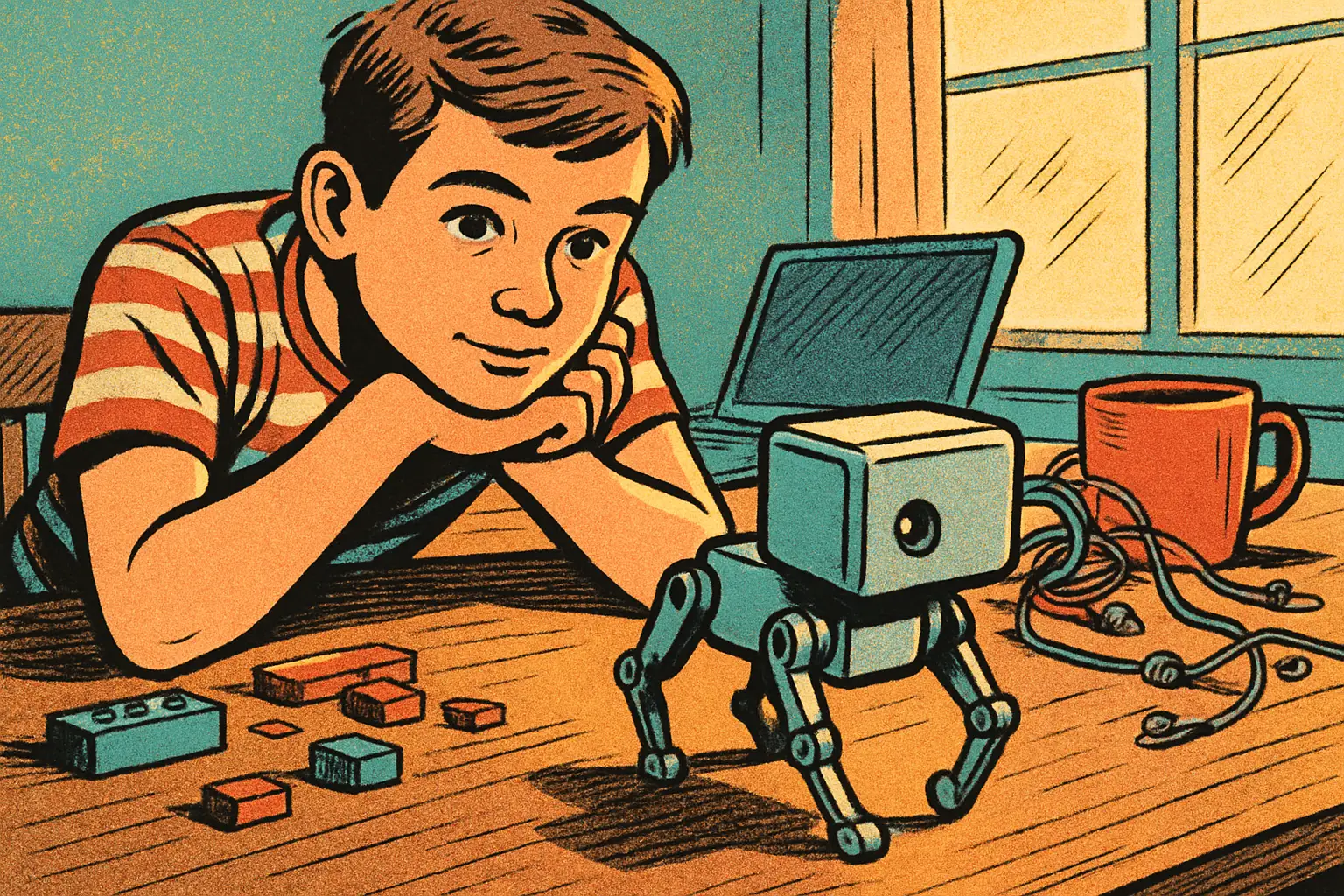 Cover illustration for Petoi Quaddle Is a $99 ESP32 Robot Dog for Physical AI