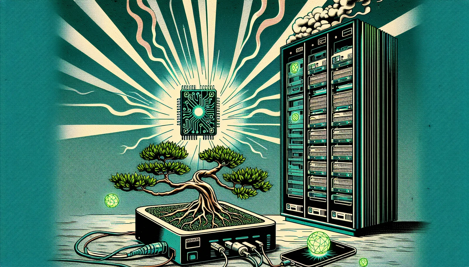 Cover illustration for PrismML's Bonsai Is a 1-Bit LLM That Runs on a Smartphone and Matches Full-Size Models