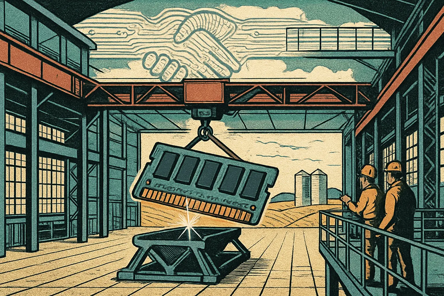 Cover illustration for SK hynix Explores First US Memory Production at Intel
