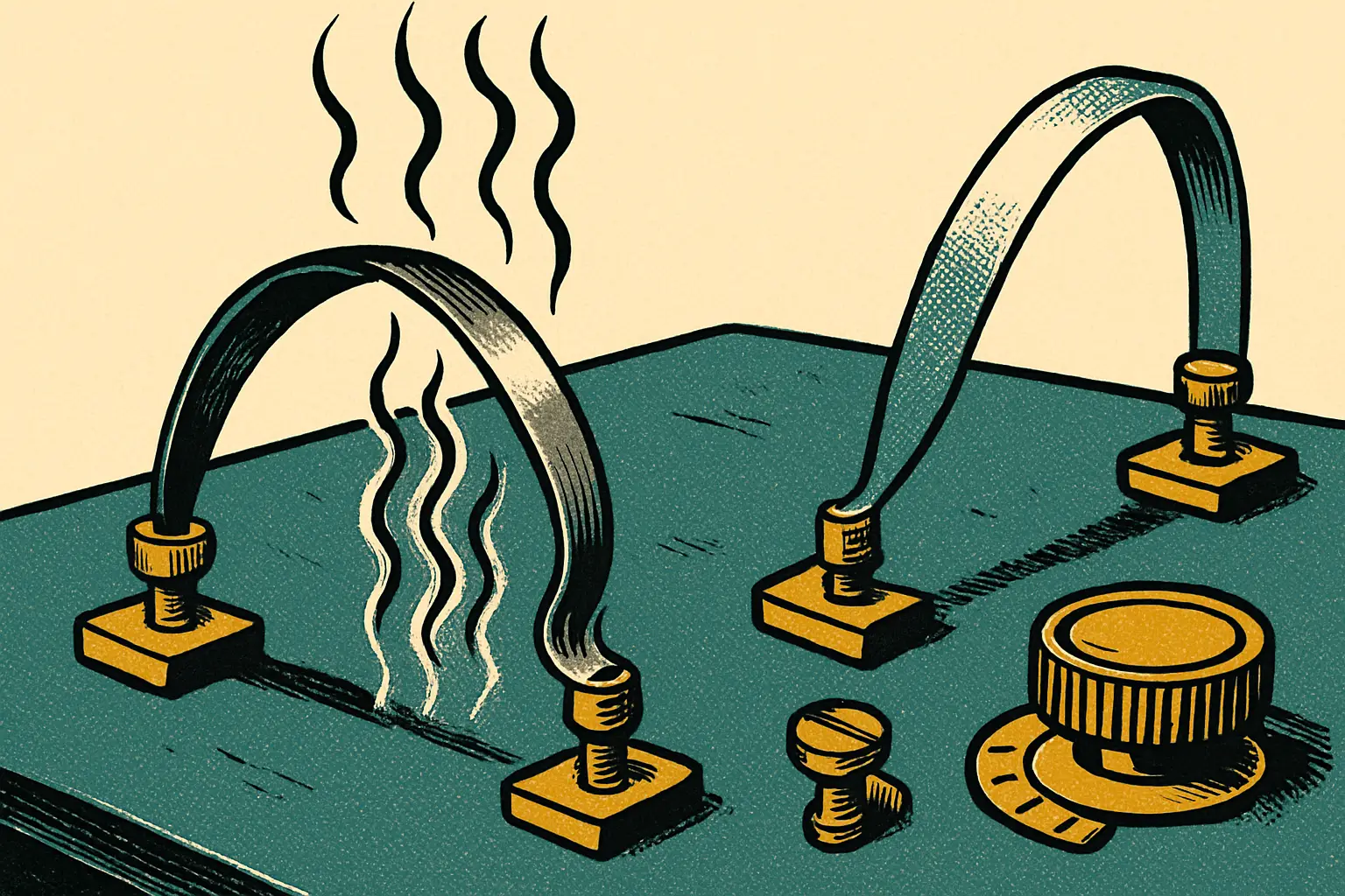 Cover illustration for Solid-State Cooling Uses Waste Heat, Not Electricity