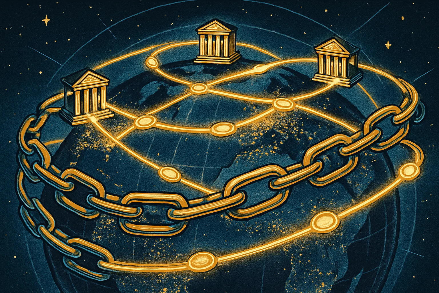 Cover illustration for SWIFT's Blockchain Shared Ledger Powers 24/7 Bank Payments