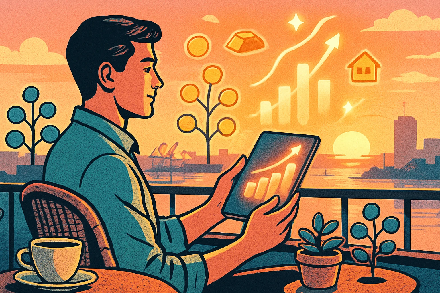 Cover illustration for Thndr Levels Up From Trading App to All-in-One Wealth Platform