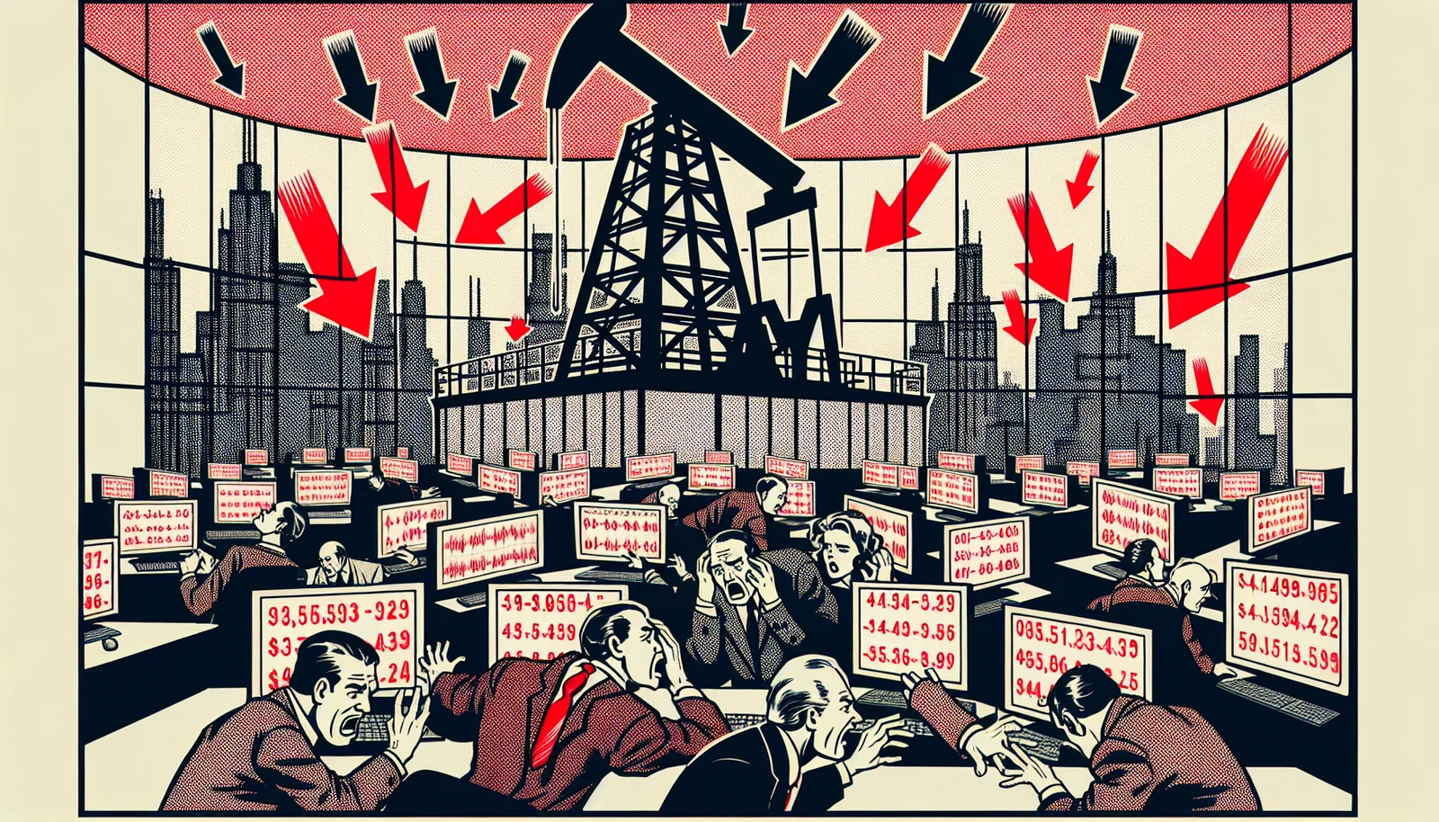 Cover illustration for Wall Street Suffers Its Worst Day in Three Months as Weak Jobs Data and Surging Oil Collide