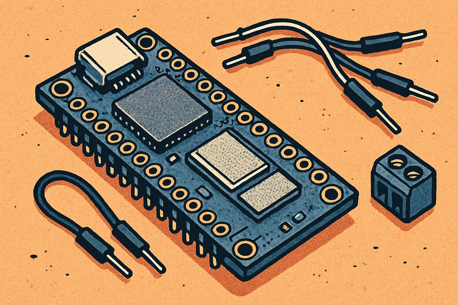 Cover illustration for Waveshare ESP32-C6-Zero-B Adds 5V-36V Wide Input for Industrial Use